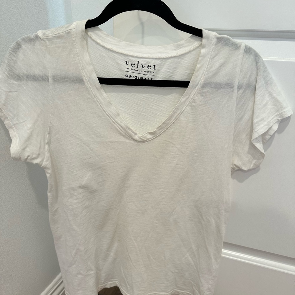 Velvet Cream Fitted Short Sleeve Tee